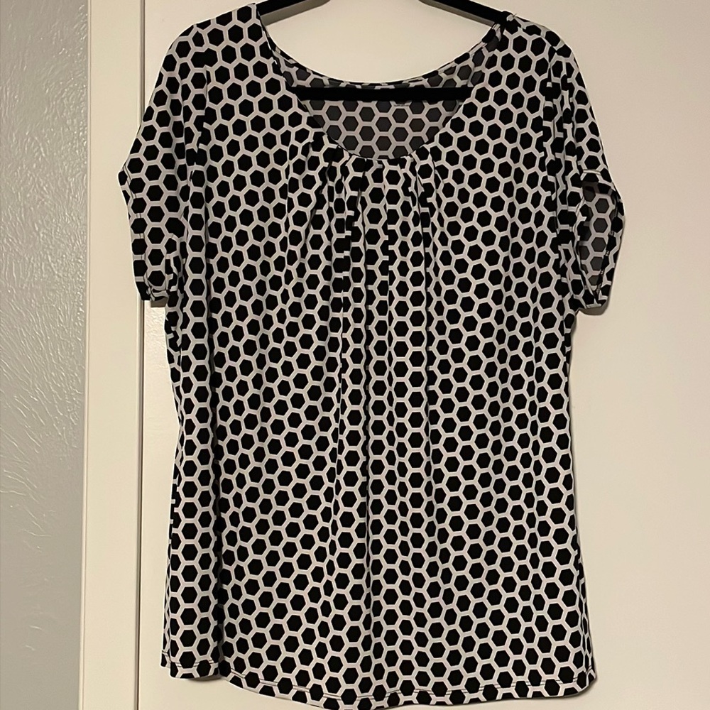 Black and white blouse